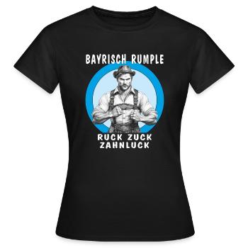 HOMME BAVAROIS GRONDEMENT EN UN RIEN DE TEMPS À L’ÉCART DES DENTS - T-shirt Femme - noir - Devant - AI Model Female 172 dark (172cm)