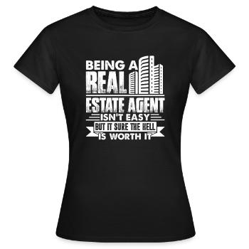Real Estate Agent Being A Real Estate Agent - Women's T-Shirt - black - Front - AI Model Female 172 dark (172cm)