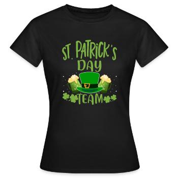 Saint-Patrick Team St Patrick Irlande Trèfle Bière - T-shirt Femme - noir - Devant - AI Model Female 172 dark (172cm)