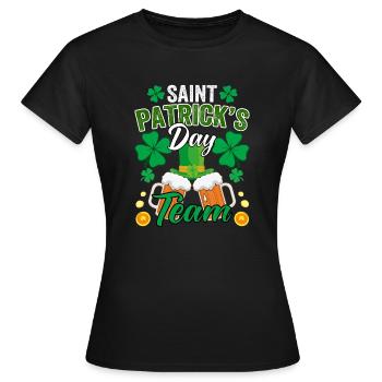 St-Patricks Team Équipe Saint Patrick Bière Trèfle - T-shirt Femme - noir - Devant - AI Model Female 172 dark (172cm)