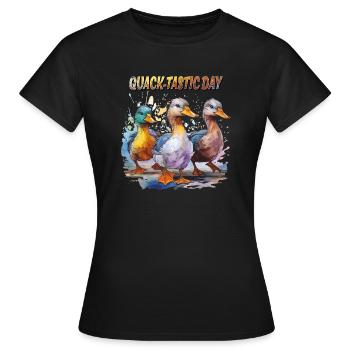 JOURNÉE DU CANARD COIN-TASTIQUE - T-shirt Femme - noir - Devant - AI Model Female 172 dark (172cm)