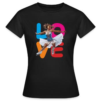 FIGURE SKATING LOVE - Women's T-Shirt - black - Front - AI Model Female 172 dark (172cm)