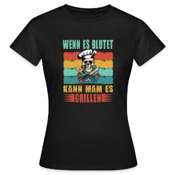 S’il saigne, vous pouvez le griller - T-shirt Femme - noir - Devant - AI Model Female 172 dark (172cm)