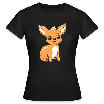 chevreuil - T-shirt Femme - noir - Devant - AI Model Female 172 dark (172cm)