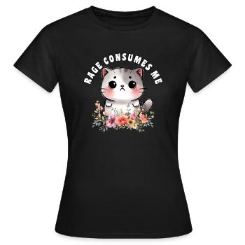 Katze Rage Cosumes Me Lustiges Katzen Meme Frauen - Frauen T-Shirt - Schwarz - Vorne - AI Model Female 172 dark (172cm)