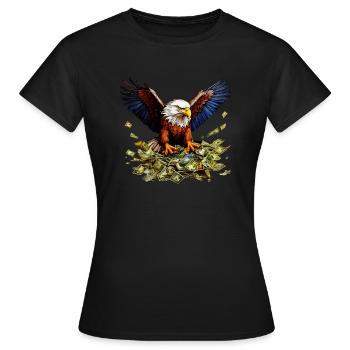 Eagle, Money - Women's T-Shirt - black - Front - AI Model Female 172 dark (172cm)