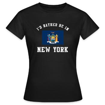 Je préfère être dans l’ambiance classique de New York - T-shirt Femme - noir - Devant - AI Model Female 172 dark (172cm)