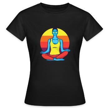 3047 ColorfulYogaTshirt PR t-shirt - T-shirt Femme - noir - Devant - AI Model Female 172 dark (172cm)