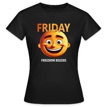 Friday - Women's T-Shirt - black - Front - AI Model Female 172 dark (172cm)