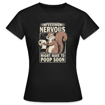 Intestin irritable Syndrom Écureuil Caca Humour - T-shirt Femme - noir - Devant - AI Model Female 172 dark (172cm)