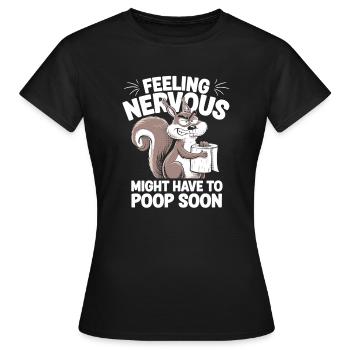 Intestin irritable Syndrom Écureuil Caca Humour - T-shirt Femme - noir - Devant - AI Model Female 172 dark (172cm)