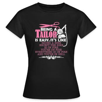 Tailor Being A Tailor Is Easy - Women's T-Shirt - black - Front - AI Model Female 172 dark (172cm)