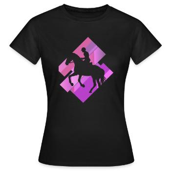 Cheval Fer à cheval Chevaux - T-shirt Femme - noir - Devant - AI Model Female 172 dark (172cm)