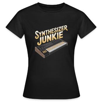 Synthétiseur Junkie Design - T-shirt Femme - noir - Devant - AI Model Female 172 dark (172cm)