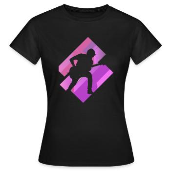 Elektrogitarre Hardrock Shouter - Frauen T-Shirt - Schwarz - Vorne - AI Model Female 172 dark (172cm)