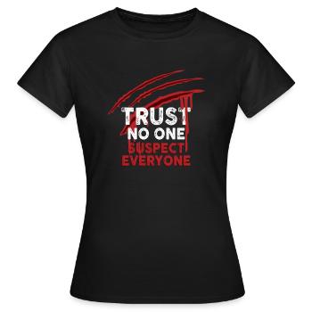 Krimi-Dinner-Spaß-Nacht - Frauen T-Shirt - Schwarz - Vorne - AI Model Female 172 dark (172cm)