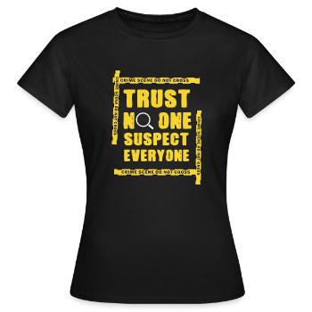 Krimi-Dinner-Spaß-Nacht - Frauen T-Shirt - Schwarz - Vorne - AI Model Female 172 dark (172cm)