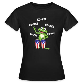 Ko-Kee Frog Playing Guitar Melody - Women's T-Shirt - black - Front - AI Model Female 172 dark (172cm)