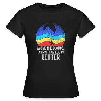 Au-dessus des nuages Passionné de paramoteur - T-shirt Femme - noir - Devant - AI Model Female 172 dark (172cm)