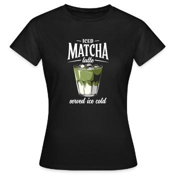 Matcha Latte glacé - T-shirt Femme - noir - Devant - AI Model Female 172 dark (172cm)