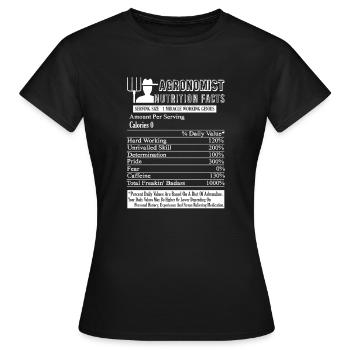 Agronomist Nutrition Facts - Women's T-Shirt - black - Front - AI Model Female 172 dark (172cm)