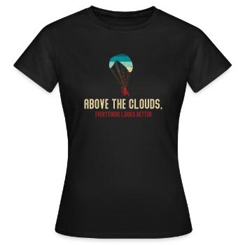 Au-dessus des nuages Passionné de paramoteur - T-shirt Femme - noir - Devant - AI Model Female 172 dark (172cm)