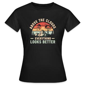 Au-dessus des nuages Passionné de paramoteur - T-shirt Femme - noir - Devant - AI Model Female 172 dark (172cm)