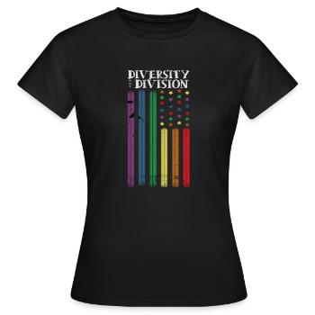 Feiern Sie die Vielfalt, nicht die Spaltung, die Einheit - Frauen T-Shirt - Schwarz - Vorne - AI Model Female 172 dark (172cm)