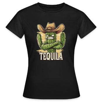 Tequila, Mexique, Cactus, Liqueur de fête - T-shirt Femme - noir - Devant - AI Model Female 172 dark (172cm)