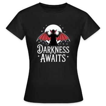 LES VAMPIRES, LES TÉNÈBRES VOUS ATTENDENT - T-shirt Femme - noir - Devant - AI Model Female 172 dark (172cm)