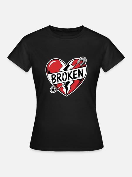 GEBROCHENES HERZ - Frauen T-Shirt - Schwarz