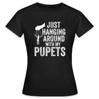 Puppetry Puppeteer Puppet Puppets - Women's T-Shirt - black - Front - AI Model Female 172 dark (172cm)