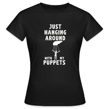 Puppetry Puppeteer Puppet Puppets - Women's T-Shirt - black - Front - AI Model Female 172 dark (172cm)