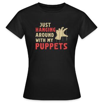 Puppetry Puppeteer Puppet Puppets - Women's T-Shirt - black - Front - AI Model Female 172 dark (172cm)