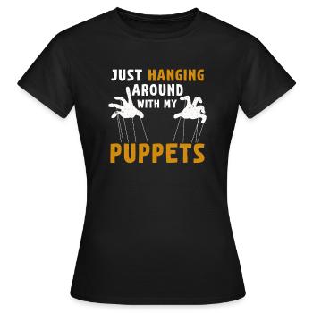 Puppetry Puppeteer Puppet Puppets - Women's T-Shirt - black - Front - AI Model Female 172 dark (172cm)