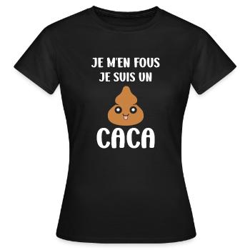 caca - T-shirt Femme - noir - Devant - AI Model Female 172 dark (172cm)