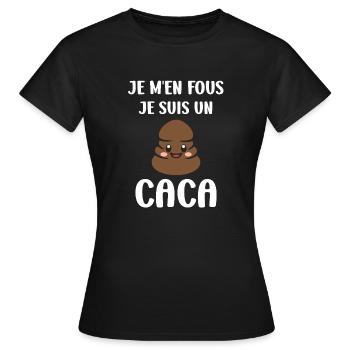 caca - T-shirt Femme - noir - Devant - AI Model Female 172 dark (172cm)
