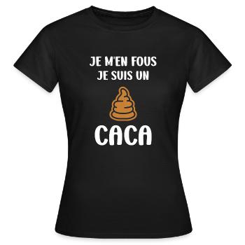 caca - T-shirt Femme - noir - Devant - AI Model Female 172 dark (172cm)