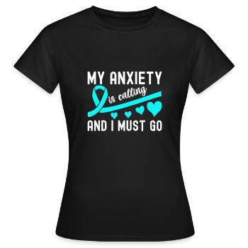 Trouble anxieux Trouble anxieux - T-shirt Femme - noir - Devant - AI Model Female 172 dark (172cm)