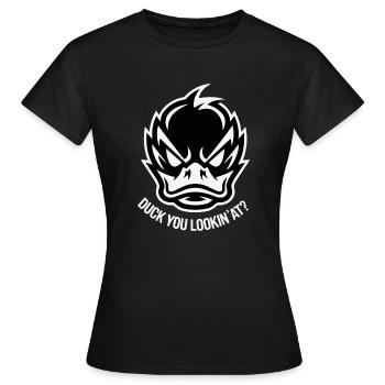 DU SCHAUST REIN AN - Frauen T-Shirt - Schwarz - Vorne - AI Model Female 172 dark (172cm)
