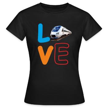 LOVE TRAIN TRAIN - Women's T-Shirt - black - Front - AI Model Female 172 dark (172cm)