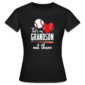 Baseball Mamie Mamie Joueur de baseball Grand-mère Grand-mère - T-shirt Femme - noir - Devant - AI Model Female 172 dark (172cm)