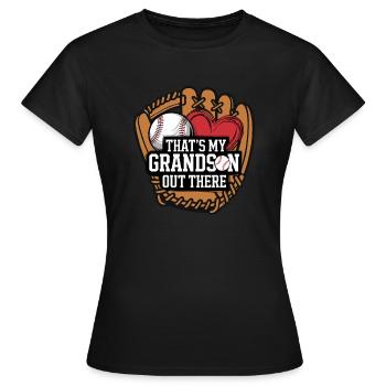 Baseball Mamie Mamie Joueur de baseball Grand-mère Grand-mère - T-shirt Femme - noir - Devant - AI Model Female 172 dark (172cm)