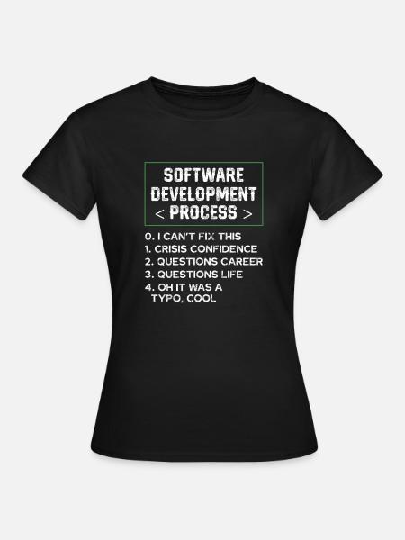 Softwareentwicklungsprozess Humor Programmierer - Frauen T-Shirt - Schwarz