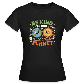 Soyez respectueux de notre planète avec des - T-shirt Femme - noir - Devant - AI Model Female 172 dark (172cm)