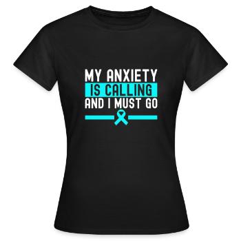 Trouble anxieux Trouble anxieux - T-shirt Femme - noir - Devant - AI Model Female 172 dark (172cm)