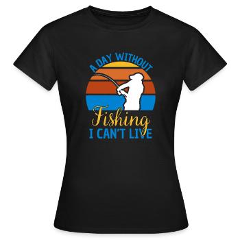 Pêche Dire Drôle Pêche Design - T-shirt Femme - noir - Devant - AI Model Female 172 dark (172cm)
