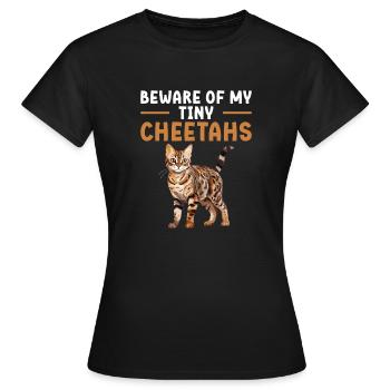 Achten Sie Auf Meine Winzigen Geparden - Frauen T-Shirt - Schwarz - Vorne - AI Model Female 172 dark (172cm)