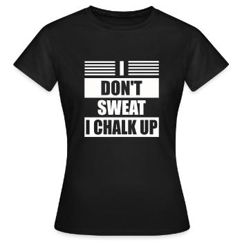 Ich Schwitze Nicht, Ich Kreide Boulder - Frauen T-Shirt - Schwarz - Vorne - AI Model Female 172 dark (172cm)
