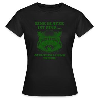 Baldness is an unusual hairstyle - Women's T-Shirt - black - Front - AI Model Female 172 dark (172cm)